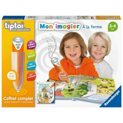 Bild av Ravensburger 4005556000357 Coffret complet Lecteur interactif + Livre à la Ferme tiptoi komplett set med interaktiv läsanordning bok &#039;My Imagier på gården