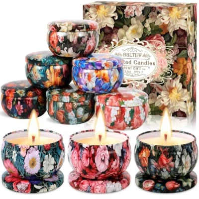 Bild av BBLTIFF doftljus presentset, ljus i naturligt sojavax för aromaterapi, bad, yoga, alla hjärtans dag och present