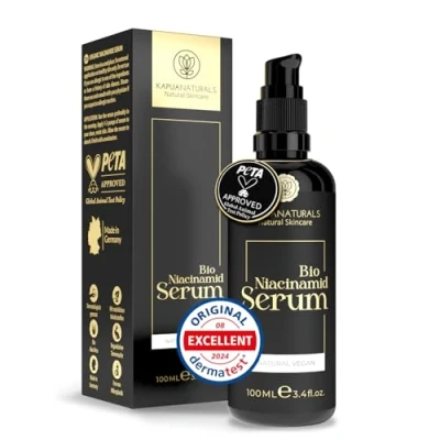 Bild av BIO Niacinamide Serum Högkoncentrerat 100 ml 10% Niacinamid + 1% Zink ✓ Minskar porer Reducerar missfärgningar Jämn hudton Mot blemmor, inflammationer och rodnad Naturlig kosmetik