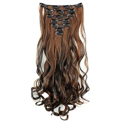 Bild av CAISHA XL 45cm 7 Piece Set CLIP IN EXTENSIONS Hair Extension Hairpiece Volumineus Wavy Bruin Mix CE15 1
