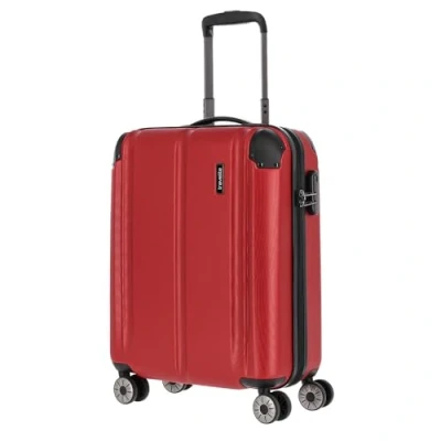 Bild av Travelite City 4w Trolley, röd, 55 cm (Trolley S), 4 hjuls handbagage hårt skal vagn med skyddande hörn