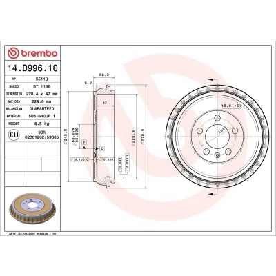 Bild av Bromstrumma BREMBO 14.D996.10