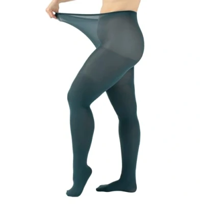 Bild av CALZITALY Ogenomskinliga strumpbyxor stora storlekar, curvy tights plus storlek, 60 DEN, L, XL, 2XL, 3XL, 4XL, tillverkade i Italien, Mystisk grön, 3XL