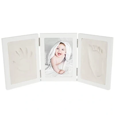 Bild av Bieco set för gipsavtryck baby hand och fot komplett babyavtrycksset med 3D bildram av trä Bilder ram handavtryck gibsavtrycksset händer fotavtryck