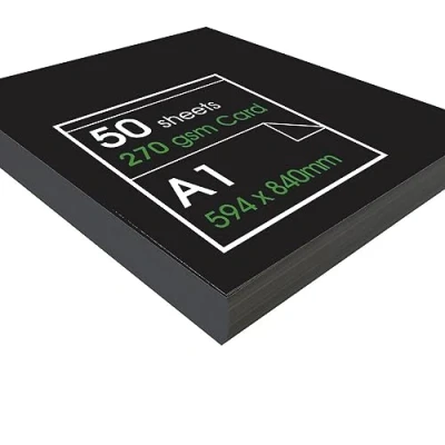 Bild av Artway Enviro återvunnet A1 svart kort perfekt för presentation, display, montering, ritning och illustration 270 gsm (50 ark), metallisk