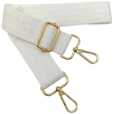 Bild av Färgglad justerbar axelrem för damväskor, vit, 80 130 cm väska rem med guld karbinhake, hållbar crossbody väska, gitarr, moderna väskor tillbehör, 3,8 cm, 1313