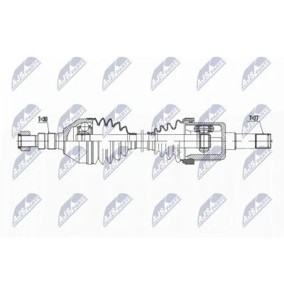 Bild av NTY NPW PL 143 Arbre de transmission Essieu avant gauche 565 Boîte automatique