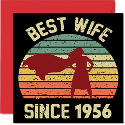 Bild av 68 årsjubileumskort för fru från make Best Wife Since 1956 jag älskar dig gåvor, grattis på partner, 145 mm x gratulationskort sextio åttonde årsdagar