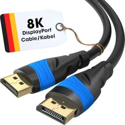 Bild av KabelDirekt DisplayPort (DP till DP) kabelversion 1.2 0,5m (17,28 Gbit/s lämplig för UHD gaming i 4 K/60 Hz, HDCP) TOP serien