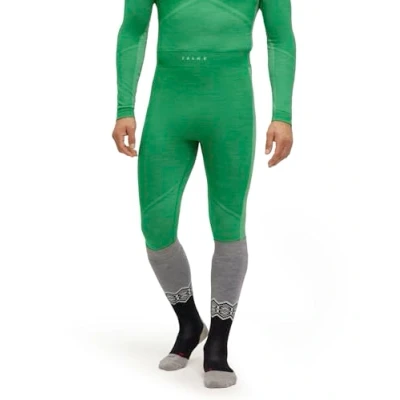 Bild av FALKE herr Baselayer byxor Wool Tech Trend 3/4 M TI ull funktionsmaterial snabbtorkande 1 styck, grön (Grassgreen 7014), L