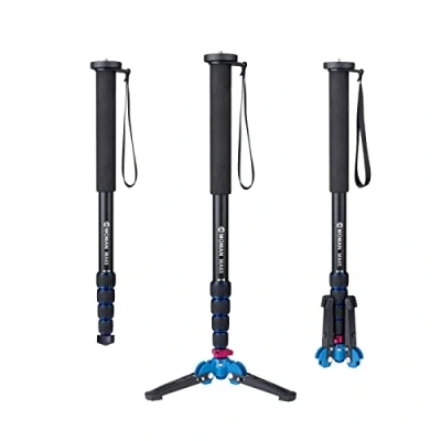 Bild av Moman monopod kamera stativ resestativ med spindel, DSLR vandringspinne, 0,64 kg bas, lätt bärbar aluminium mountain stick, max. 165 cm, 360 grader roterbar 5 10 nyttolast