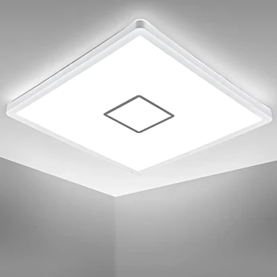 Bild av B.K.Licht LED taklampa med bakgrundsbelysning I 18W 2.400lm 4.000K vitt silver IP20