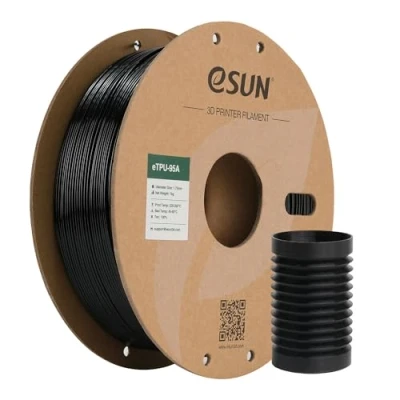 Bild av eSUN TPU 95A Filament 1.75mm, Flexibel 3D skrivarfilament TPU, Dimensionell Noggrannhet +/ 0.05mm, 1KG Spole (2.2 LBS) tryckmaterial för skrivare, Svart