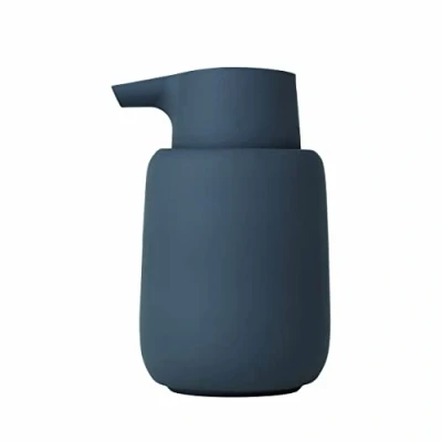 Bild av blomus Tvålpump SONO 250 ml av keramik handtvåldispenser i mörkgrå Ø 8 x 14 H cm färgmagnet flytande tvåldispenser med pumphuvud