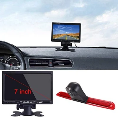 Bild av Bakkamera i 3. Bromsljus brom lämplig med vinkel justerbar nattversion IR ljus för Van takkamera Mercedes Benz Sprinter W906/Transit Ducato Crafter Master Caravelle 7 tum skärm