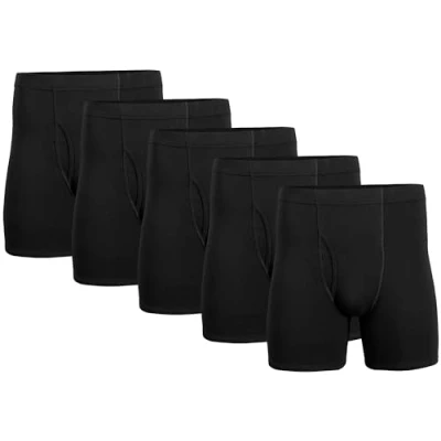 Bild av Gildan herr täckta midjeband boxershorts multipack (paket med 10), Svart (5 pack), XL