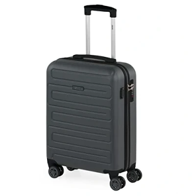 Bild av SKPAT Liten kabinväska för flygplan med styva hjul [Utdragbar] Man Kvinna [USB laddningsanslutning]. 4 vagnshjul. Handbagage. TSA hänglås 175050, Antracit