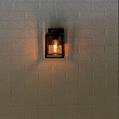 Bild av LUTEC Utomhusvägglampa Shiva lykta med klart glas