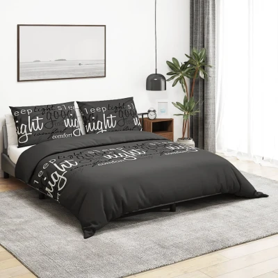 Bild av Bäddset svart 200x220 cm bomull