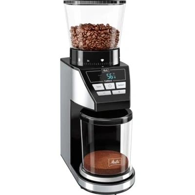 Bild av Melitta Calibra Elektrisk Kaffekvarn: malning av kaffebönor för alla typer bryggningar. Svart, ädelstål