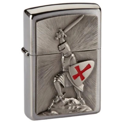 Bild av Zippo vindtät tändare metall långvarig dragkedja bäst med vätska påfyllningsbar perfekt för cigaretter cigarrljus Ficktändare brandstartare Crusade Victory emblem