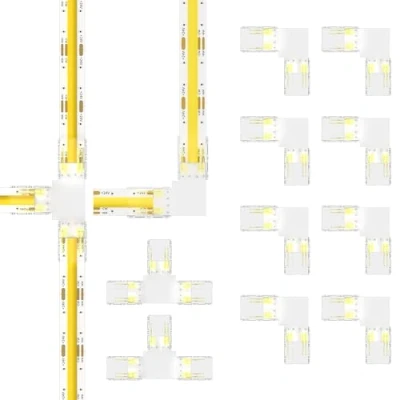 Bild av PAUTIX CCT Cob LED Strip Light kontakter för 3 stift 10 mm bredd justerbar remsa, 8 st L formad och 2 T