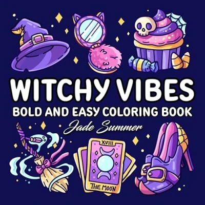 Bild av Witchy Vibes: Bold and Easy Coloring Book for Adults, Teens, Seniors with Simple Spooky Designs Relaxation