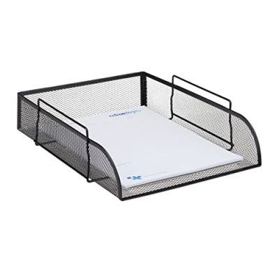 Bild av Relaxdays stapelbar dokumentförvaring, kontorsbrevfack i metall för DIN A4, skrivbordsfack B x D 26 33,5 cm, svart