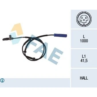 Bild av FAE 78076 Capteur ABS Essieu arrière Principe de Hall 2 1000 BMW: 5 Touring