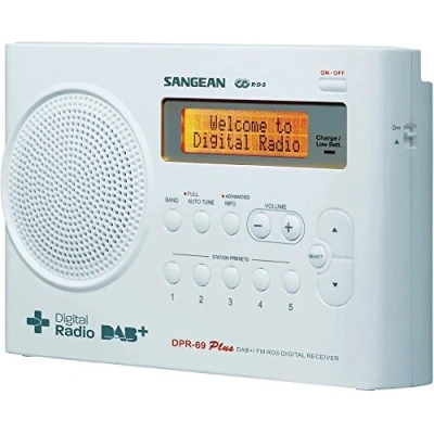 Bild av Sangean DPR 69+ bärbar DAB+ digital radio (FM mottagare, batteri/nätdrift) vit