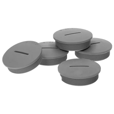 Bild av 5 stycken Kalitec G4520200 M20 blindproppar plast rund grå I 26 mm diameter set damm och vattentät IP65