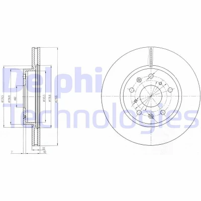 Bild av Bromsskiva DELPHI BG4093C