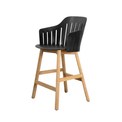 Bild av Cane line Choice Counter Bar Chair Indoor Barstol Frame: Teak / Seat: Black W59 x D53 H42 cm
