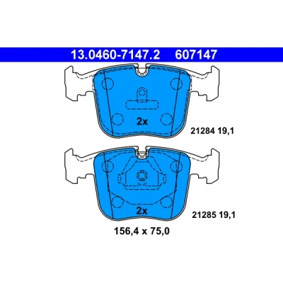 Bild av ATE 13.0460 7147.2 Jeu de plaquettes frein préparé pour indicateur d&#039;usure, contact signal d&#039;usure exclu BMW: 8