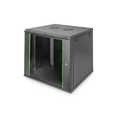 Bild av DIGITUS Nätverksskåp 19 tums rack 12U Väggmontage 600 mm djupt Bärförmåga 60 kg Dynamic Basic serien Svart