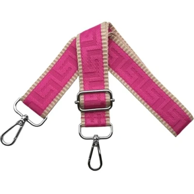 Bild av axelrem för väska väskremmar ombyte, justerbar väskrem bred 3,8 cm med silver karbinhake fickband bärrem handväskor dam, färgglad, K, Khaki/ros, 80 130cm