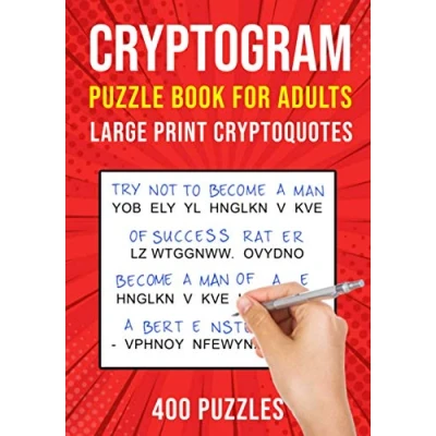 Bild av Cryptograms Puzzle Books for Adults: 400 Large Print Cryptoquotes / Cryptoquips Puzzles