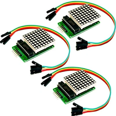 Bild av AZDelivery 5 x MAX7219 8x8 1 Dot Matrix MCU LED skärmmodul kompatibel med Arduino och Raspberry Pi e book!