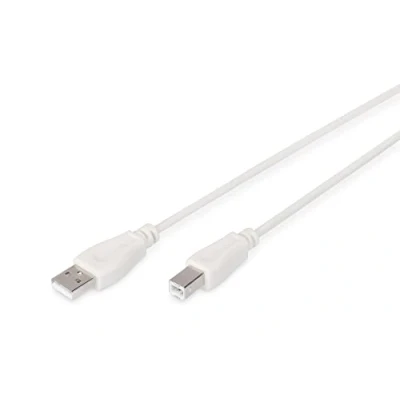 Bild av DIGITUS USB 2.0 anslutningskabel 3,0 m A (Pl) till B 480 Mbit/s anslutningskabel, kompatibel Beige