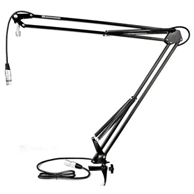 Bild av Tie Studio Flexibel mikrofonstativ Pro mikrofonhållare mikrofonupphängning sax arm (inkl. 2,5 m XLR mikrofonkabel, 5/8?, gängad och 360 graders justerbar), svart
