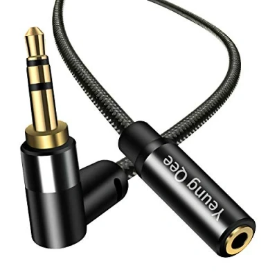 Bild av Hörlurar förlängningskabel 1 m, Yeung Qee Stereo Aux Jackkabel 3,5 mm hane till hona förlängningsstereo ljudadapterkabel (1 m)