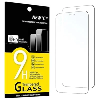 Bild av NEW&#039;C 2 Pack, skärmskydd i glas för iPhone 12, 12 Pro (6,1 Tum), bubbelfri, 9H hårdhet, 0,33 mm ultratransparent, ultrabeständigt härdat