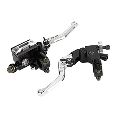 Bild av Bromscylinder spakar, Fydun 22 mm universal motorcykel bromskoppling master cylinder reservoar spakar 1 par (silver)