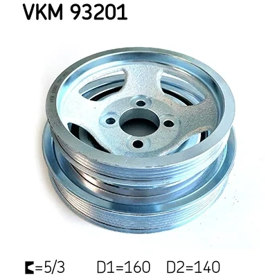 Bild av SKF VKM 93201 Poulie Damper 160/140 10 FIAT: Doblo I Break, Cargo, Punto II 3/5 portes