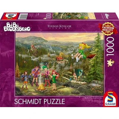 Bild av Schmidt Spiele 58424 Thomas Kinkade, Kiddinx, Bibi Blocksberg, Junghexentträff, 1000 bitar pussel
