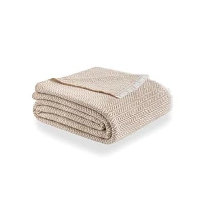 Bild av Todocama Extra mjuk bomullsfilt, fyra årstider, multifunktionellt överkast för soffa, sängfilt, filt, sofföverdrag, sandbeige, PRCMAMSBEAR, 180 x 240 cm