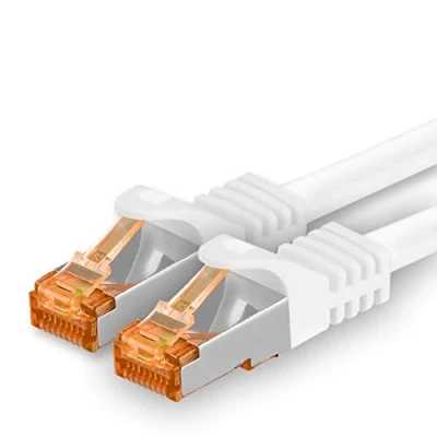 Bild av 1,5 m Cat.7 nätverkskabel vit 1 bit Gigabit Ethernet LAN kabel 10000 Mbit S patchkabel Cat7 FTP PIMF skärmning LSZH rå Rj45 kontakt Cat 6a x meter