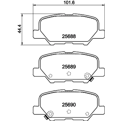 Bild av HELLA 8DB 355 020 291 Jeu de plaquettes frein avec indicateur d&#039;usure MITSUBISHI: ASX SUV, OUTLANDER 3, MAZDA: 6 Berline, Break