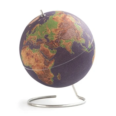 Bild av Suck UK stor färgad original skrivbordskorklot tryckstift ingår pedagogisk världskarta resetillbehör äventyr &amp; minnen display 30 cm