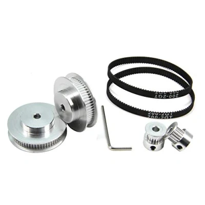 Bild av Zeberoxyz 2 stycken set GT2 synkronhjul, 20 och 60 tänder, 5 mm hål, aluminium kuggremskiva med längd 200 bredd 6 remmar (20 60T 5B 6)